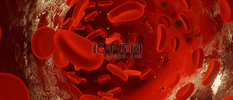 3d 红色流血细胞横幅。 高清摄影大图-千库网