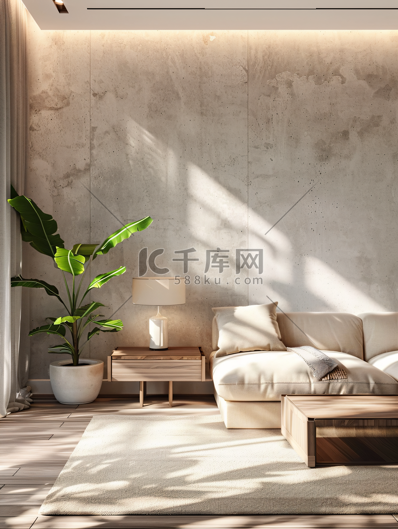 简约客厅家居空间场景高清摄影大图-千库网
