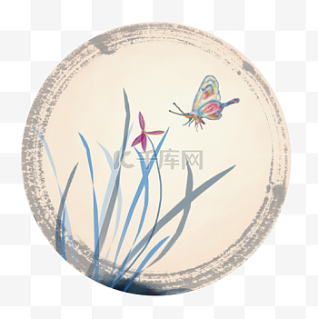 蝶恋花水墨图片-蝶恋花水墨图片素材免费下载-千库网