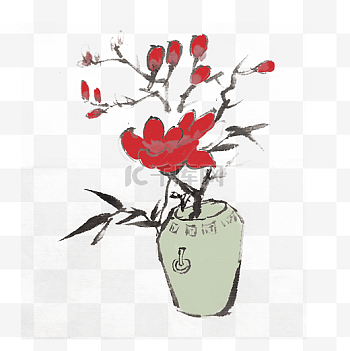 花瓶水墨图片-花瓶水墨图片素材免费下载-千库网