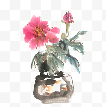 花瓶水墨图片-花瓶水墨图片素材免费下载-千库网