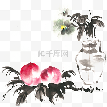 花瓶水墨图片-花瓶水墨图片素材免费下载-千库网
