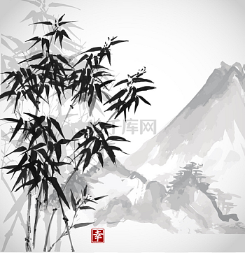 山水墨画竹 山水墨竹图片-山水墨竹图片素材免费下载-