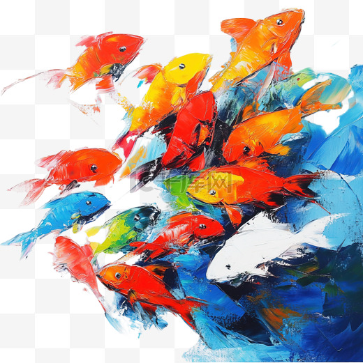 鱼的抽象画图片-鱼的抽象画素材-鱼的抽象画模板图片下载-千库网