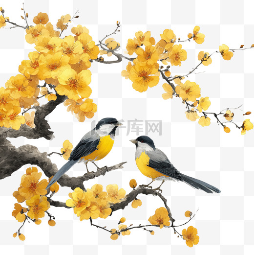 梅花黄鹂图片-梅花黄鹂图片素材免费下载-千库网